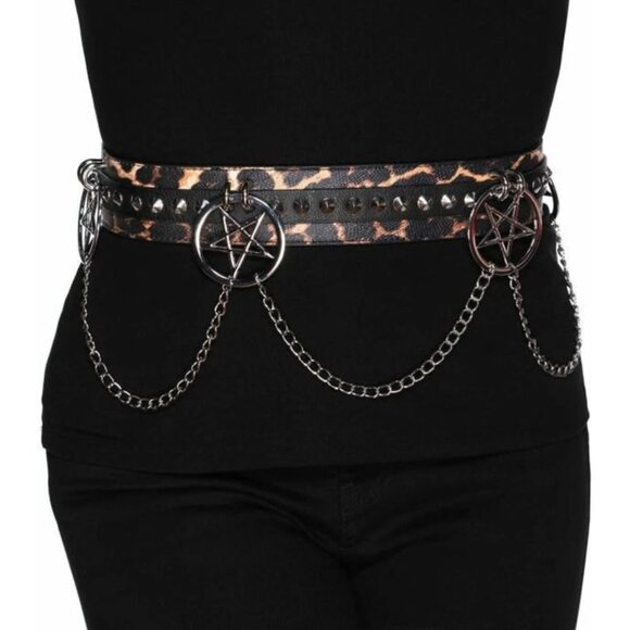 KILLSTAR Feline Fancy faux leather pentagram charm belt 3X/4X main image 5